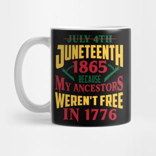 Juneteenth 1865, Because my ancestors weren't free in 1776, Black History, Black lives matter Mug